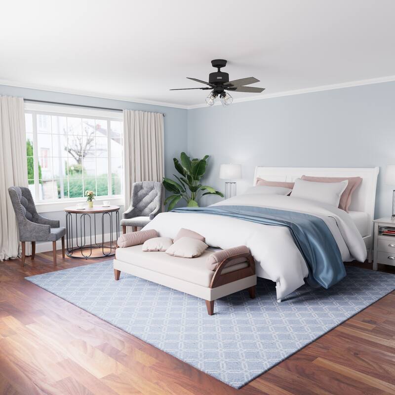Hunter Gatlinburg Ceiling Fan w/ LED Light Kit, Handheld Remote - Transitional- EASY INSTALLATION