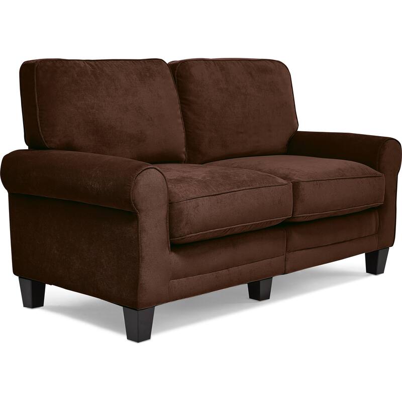 Serta Copenhagen 61" Loveseat for Two People, Pillowed Back Cushions and Rounded Arms, Durable Modern Upholstered Fabric