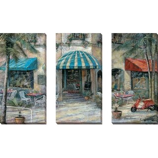 quot Christines South Beach Cafe quot by Ruane Manning 3 Piece Set on Canvas