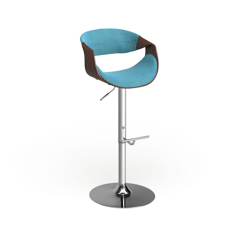 Carson Carrington Sauda Mid-century Modern Walnut WoodAdjustable Bar Stool - Teal