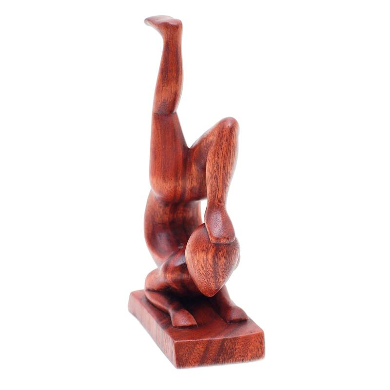 Novica Handmade Time For Yoga Wood Sculpture