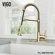 preview thumbnail 81 of 156, VIGO Edison 19" H Single Handle Pull-Down Sprayer Kitchen Faucet