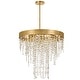 preview thumbnail 1 of 3, Winham 5 Light Antique Gold Crystal Chandelier - 20'' W x 19'' H 20'' W x 19'' H