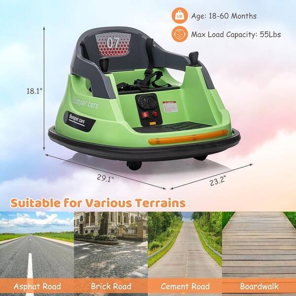 12V Electric Ride-On Bumper Car with Remote Control