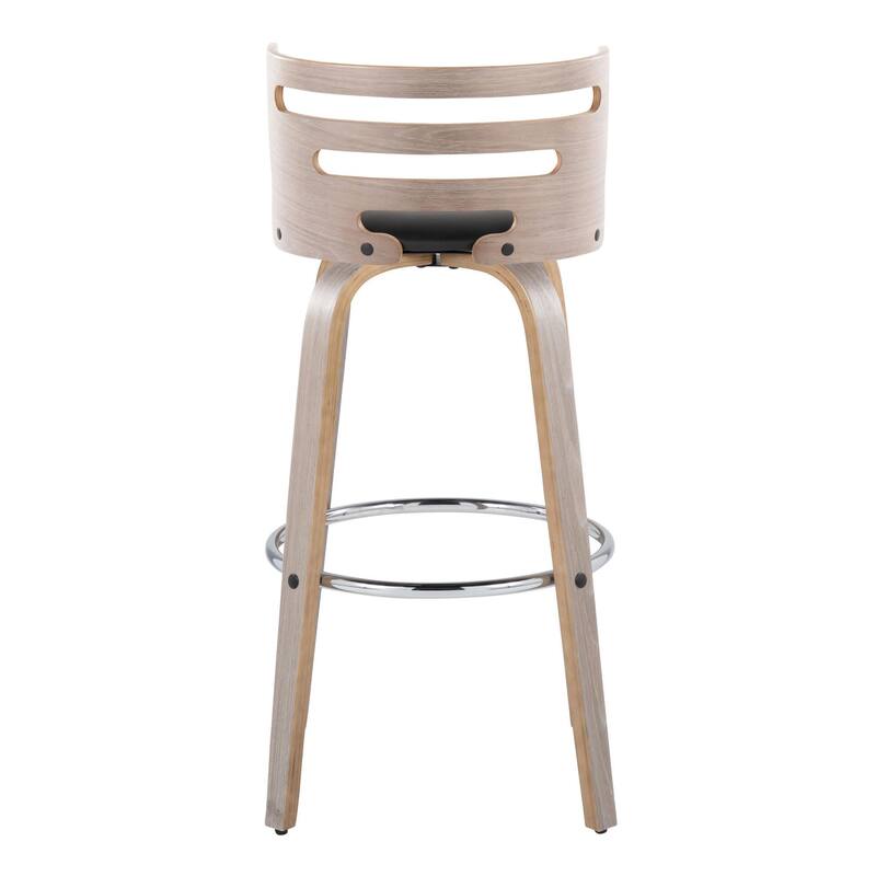 Carson Carrington Cranagh 30" Fixed-Height Bar Stool with Bent Wood Legs & Round Footrest (Set of 2)