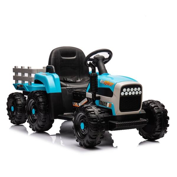 slide 2 of 100, 24V Battery Powered Electric Tractor Toy, 200w*2motor,speedadjustable,USB,MP3 ,Bluetooth,LED light Blue Blue
