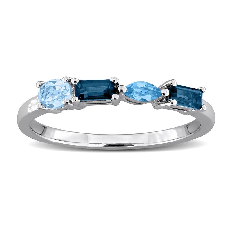 Miadora Multi-Gem Four Stone Ring Sterling Silver