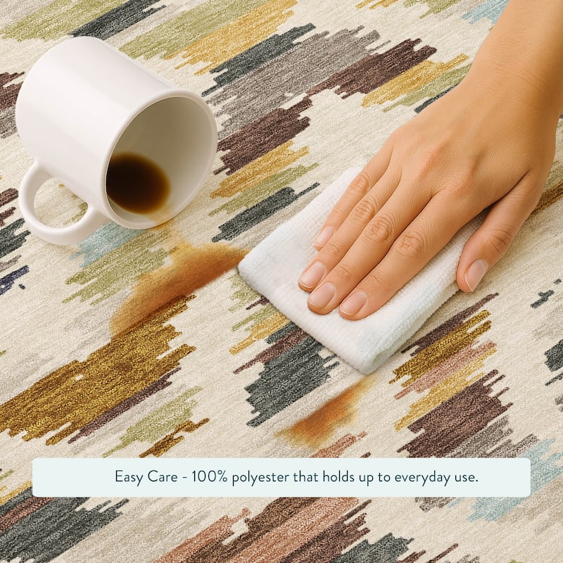 Machine Washable Indoor/ Outdoor Global Diamdon Chantille Rug