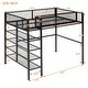 preview thumbnail 8 of 9, Twin Size Metal Loft Bed with 4-Tier Shelves and Storage,Metal Loft Bed With Storage Space,Modern Style,Black