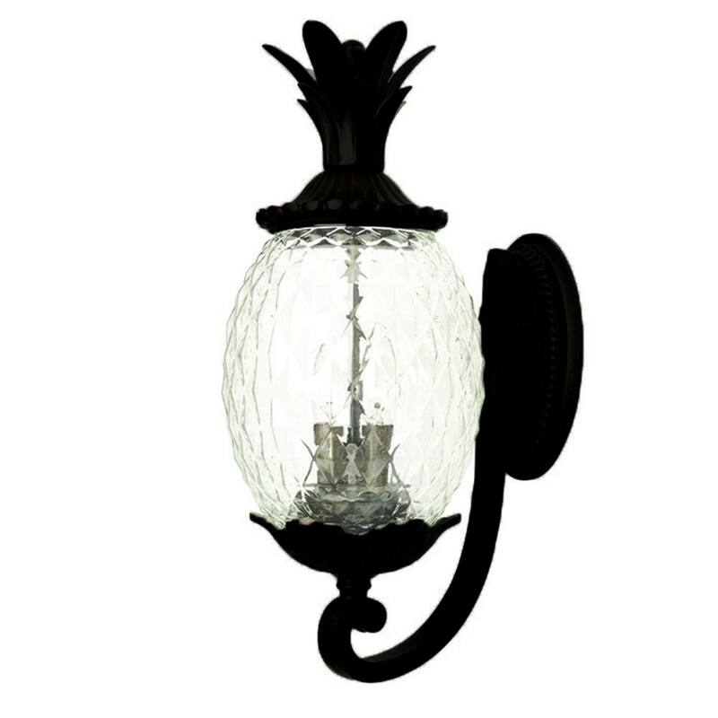 Glass Pineapple Lantern Flush Mount Light Aluminum Dimmable - 12.50” x 9.50” x 21.75” (D x W x H)