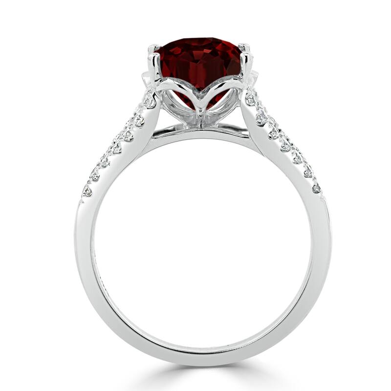 Auriya 3 1/3ct Fancy Oval Garnet and Diamond Engagement Ring 1/3cttw 14k Gold