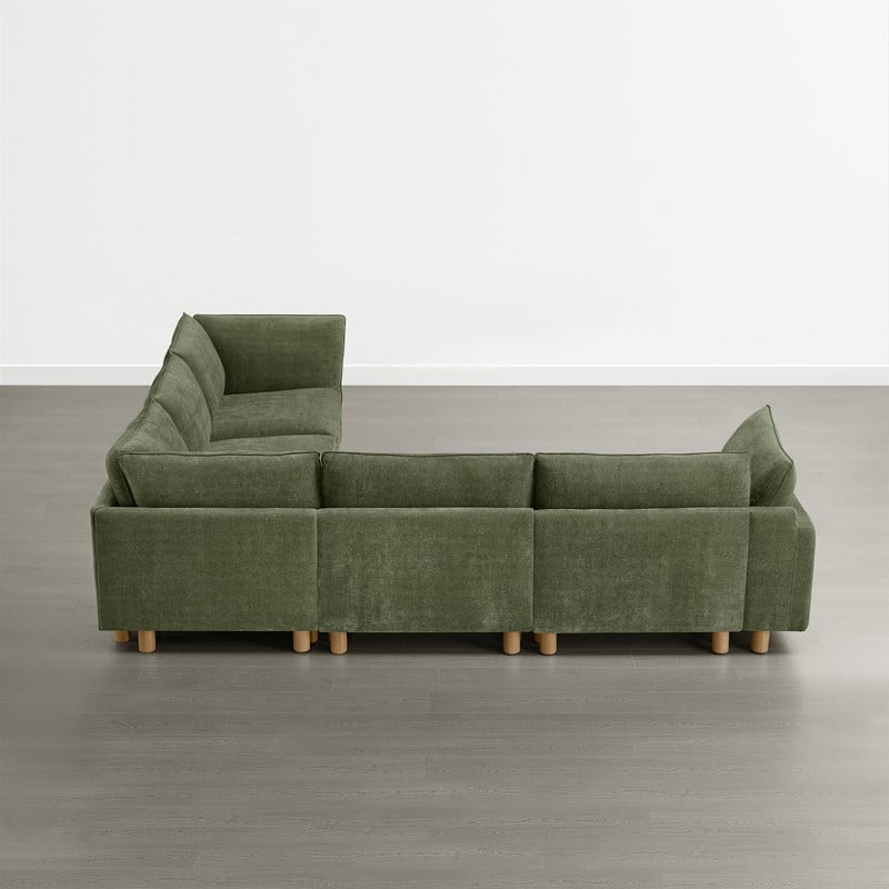Spruce & Spring Modular Cloud Couch Sofa with Wood Legs for Living Room