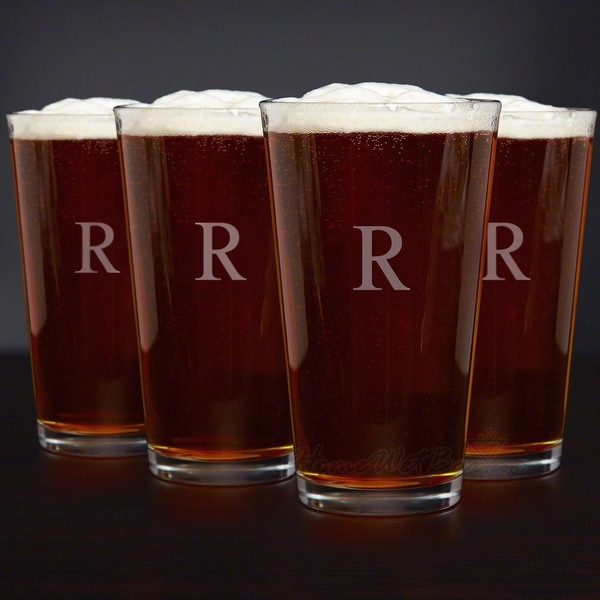 Personalized Classic American Pint Glasses, Set of 4. Opens flyout.
