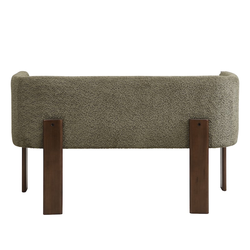 Christopher Knight Home - Vescari Modern Mid-Century Compact Upholstered 2-Seater Loveseat, Solid Rubberwood Frame & Track Arms