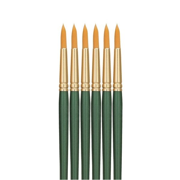 shop sax optimum golden synthetic taklon paint brushes round size