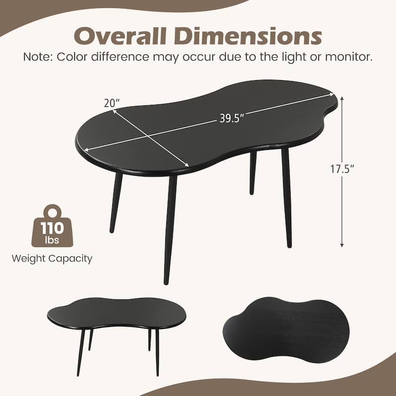 Gymax Cloud Shape Coffee TableIrregular Center Table w/ Metal