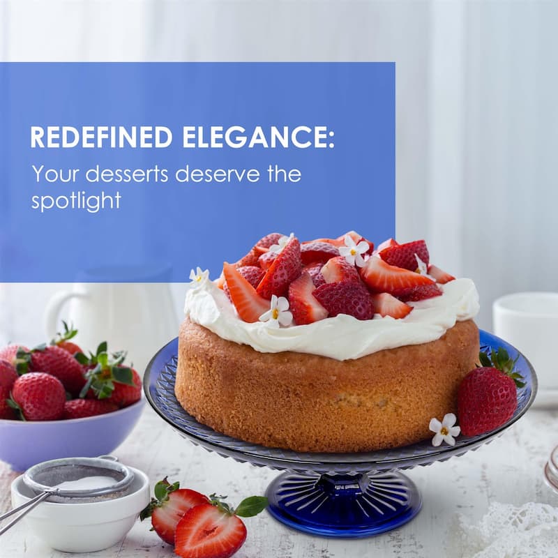 Amici Home Diamond Footed Glass Cake Stand - 10 inch