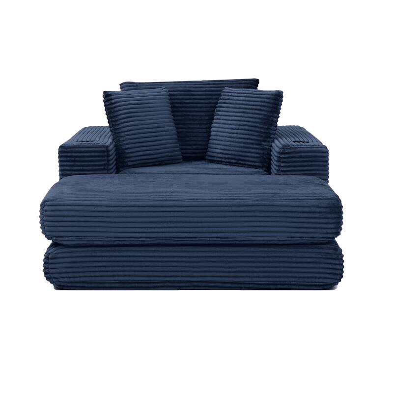 52.4'' Boneless Chaise Lounge Chair Indoor-Oversized Cloud-Like Cozy Comfy Modular 3-in-1 Sofa Bed