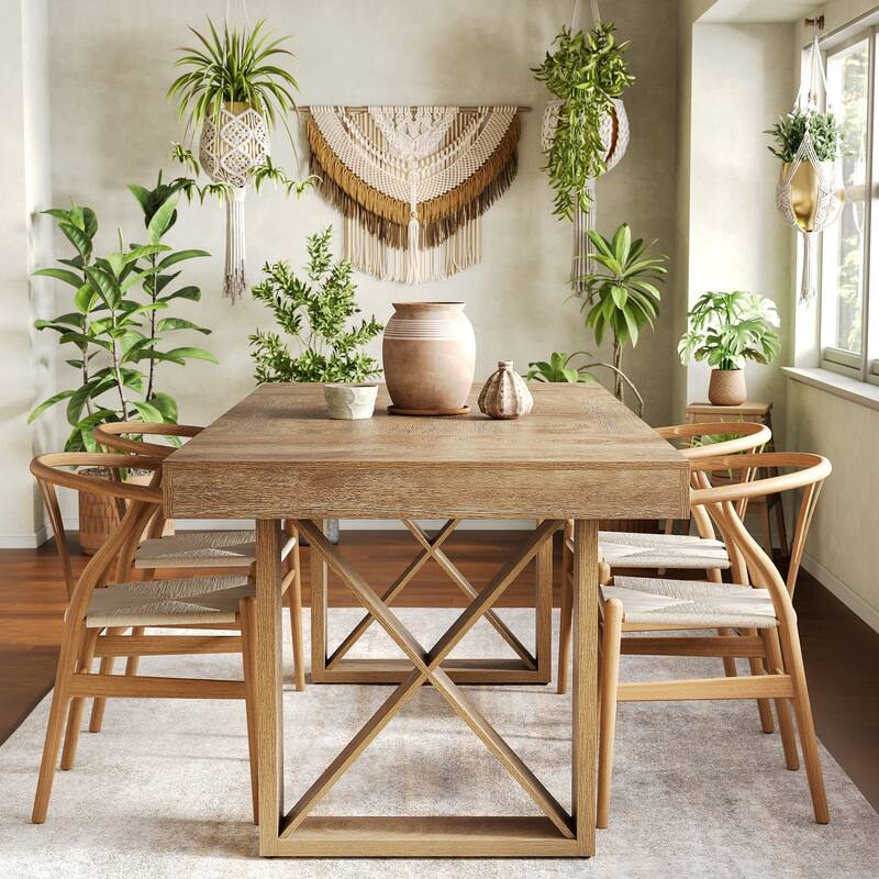 Industrial Heavy-Duty Wooden Kitchen Dining Table for Home Office