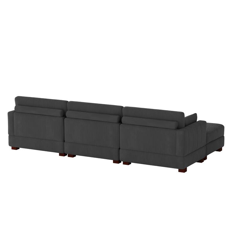 Modern U-shaped Modular Corduroy Sectional Sofa