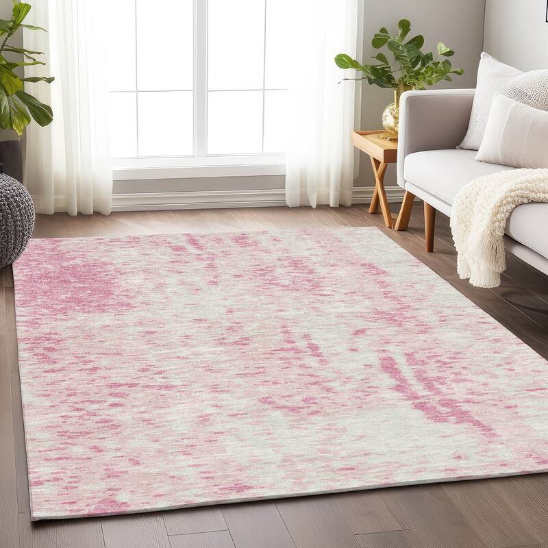 Premium Washable Super Soft Abstract Causal Mayfield Rug - Pink - 5' x 7'6"