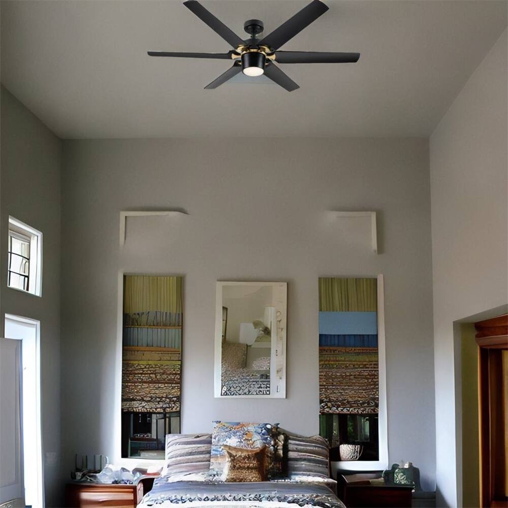 60"Integrated LED Light Ceiling Fan with Remote Control and ABS Blades - N/A