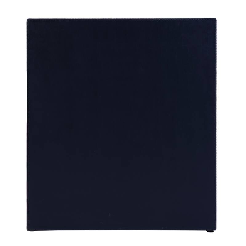 Allman 24 in. W Rectangular Wood and Leather 1 Drawer Nightstand with Open Shelf