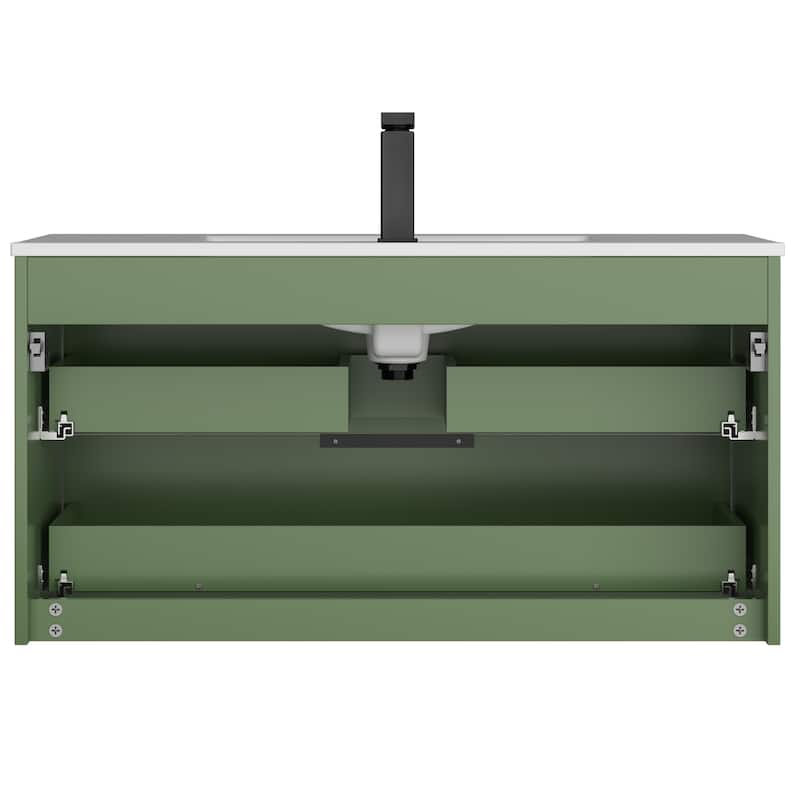 Wall Mount Vanity with Ceramic Sink SMC Sink Soft-Close
