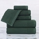 preview thumbnail 44 of 97, Superior Soho Ribbed Cotton 6-Piece Assorted Towel Set Forest Green