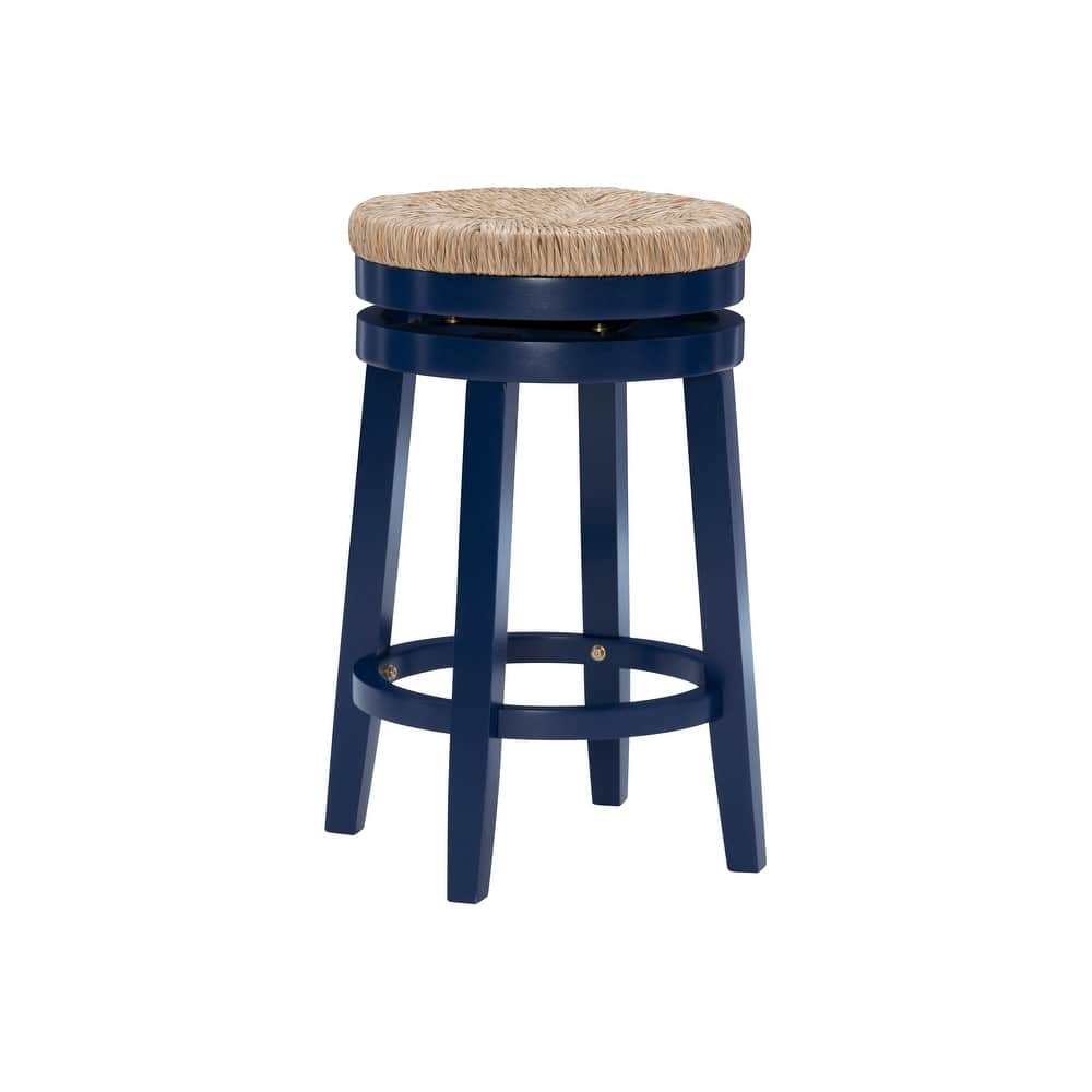 Maya Backless Swivel Counter Stool with Seagrass Seat