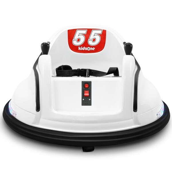 Kids ASTM-Certified Electric 6V Ride Bumper Car W/ Remote Control 360 Spin~White 