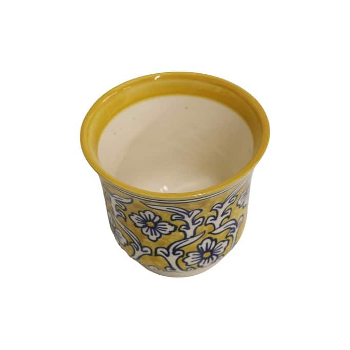 Home&Manor Ceramic Planter Yellow