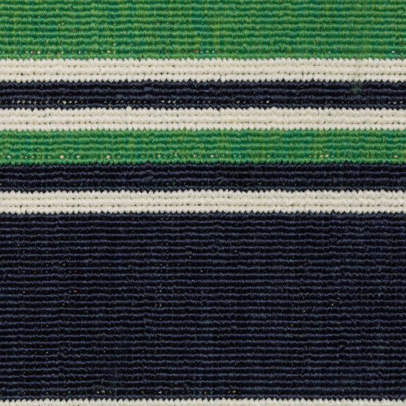 Harlowe Preppy Stripe Green/ Navy Area Rug