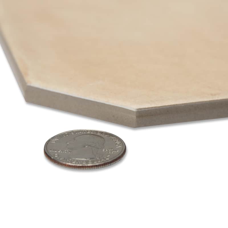 Merola Tile Laverton Octagon Beige with Taco Arena 7-7/8" x 7-7/8" Porcelain Floor and Wall Tile