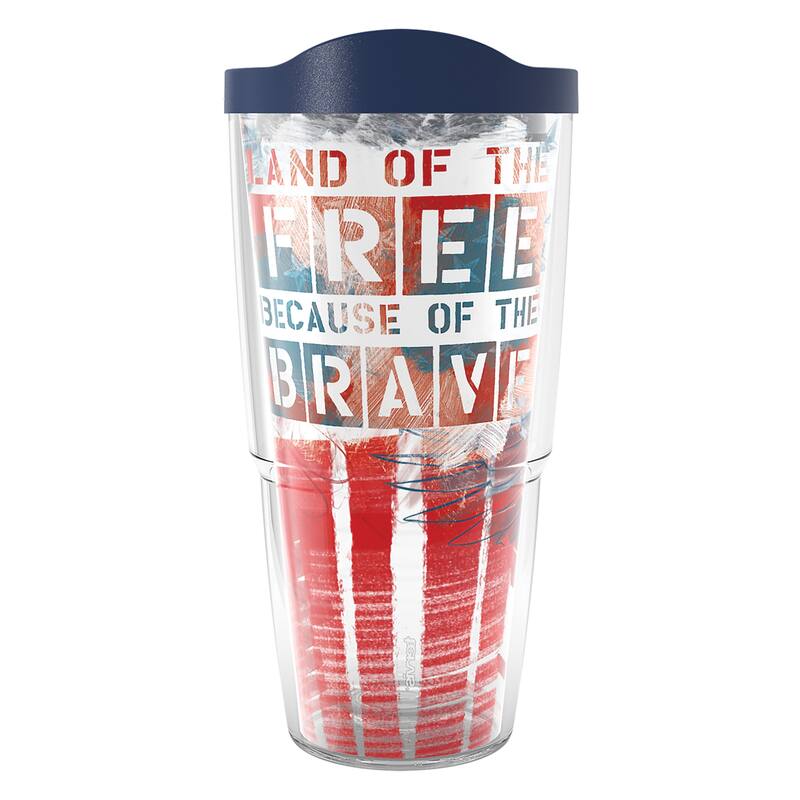 Tervis Home of the Free Because of the Brave Eagle Made in USA Double Walled Insulated Travel Tumbler, Classic - 24oz