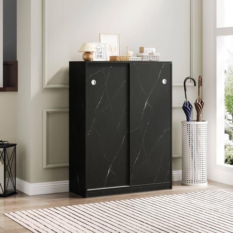 6 layers Shoe Cabinet with Sliding Door, storage at least 30 pairs shoes