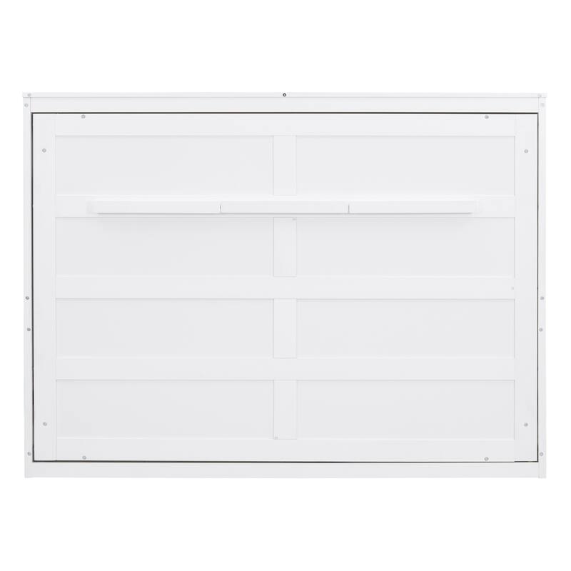 Roomfitters Full Size Murphy Bed with Foldable Wall Frame, Minimalist Storage Solution, Modern Bed Design, White