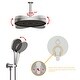 preview thumbnail 23 of 26, 12 inch Wall-Mounted Round Shower System with Rough-in Valve and Handheld Shower