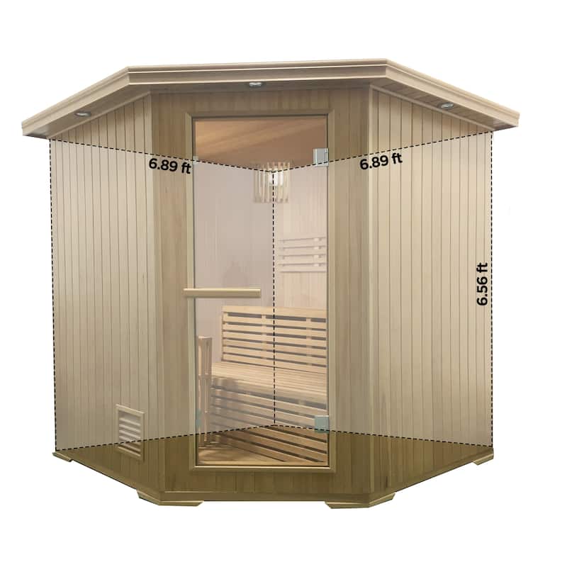 ALEKO Wood Wet Dry Indoor 6 Person Sauna with ETL Certified Heater