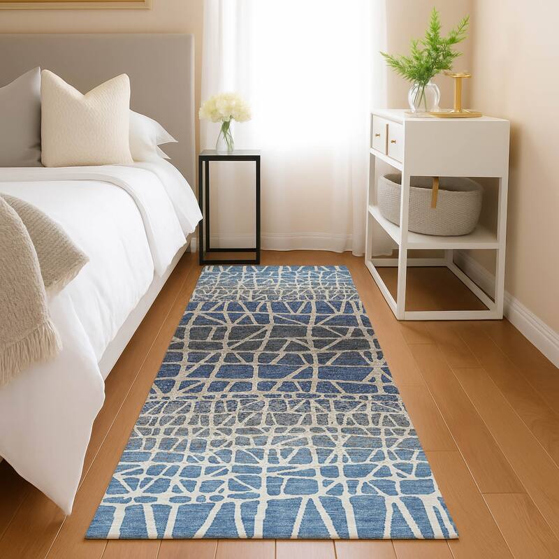 Machine Washable Indoor/ Outdoor Boho Global Chantille Rug