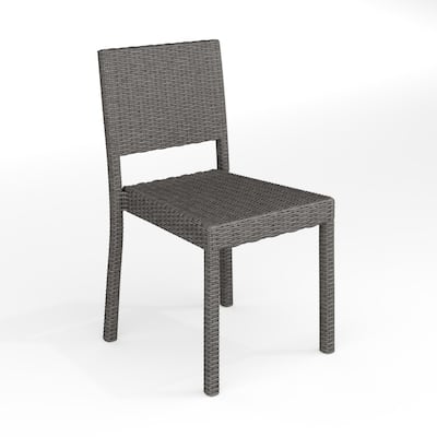Martha Stewart Outdoor Rattan Wicker Stackable Side Dining Chair - 18.5"W x 21.75"D x 33.5"H