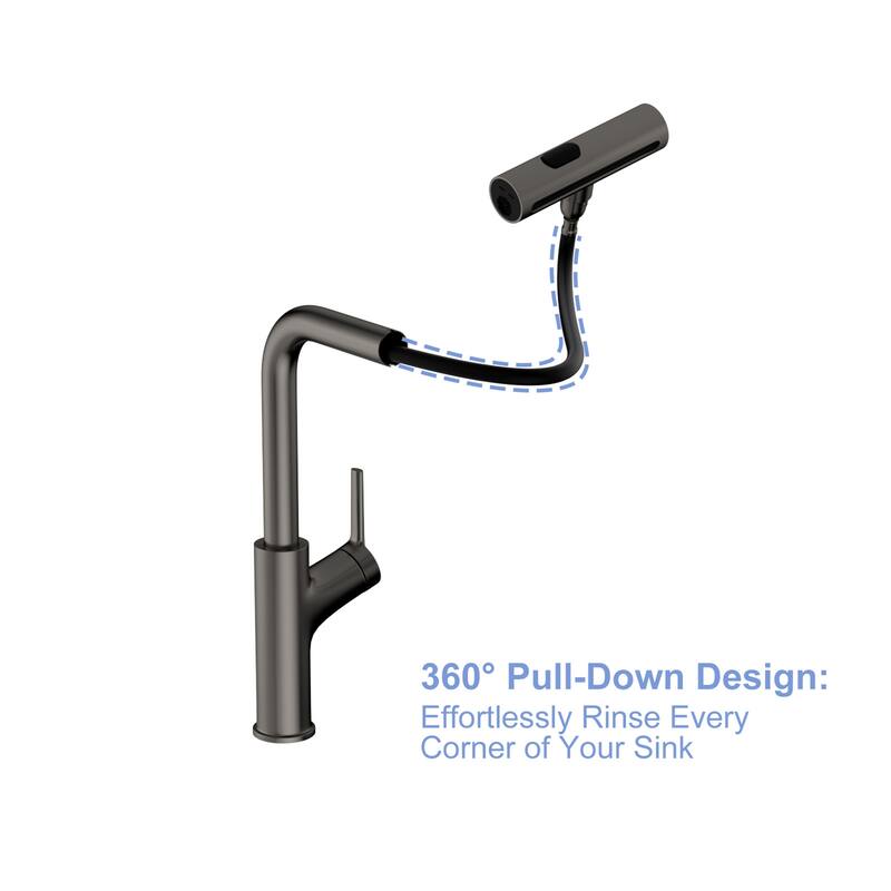 360 Rotation Pull-Down Kitchen Faucet with 4 Spray Modes