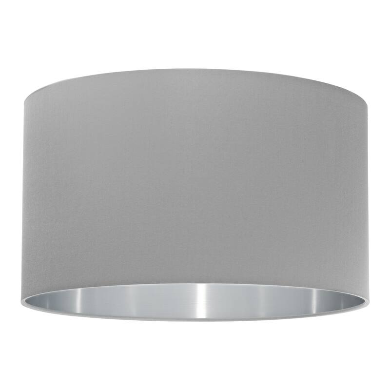 Eglo Policara Grey Exterior Silver Interior Fabric Floor Lamp Shade - Grey Exterior Silver Interior