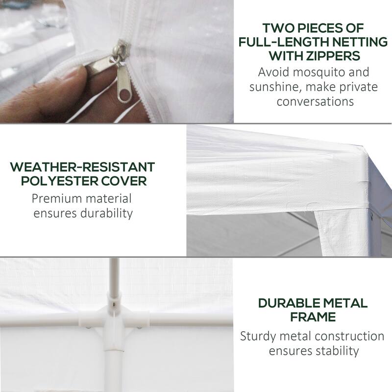 10' x 20' Outdoor Wedding Canopy and Gazebo with 6 Removable Sidewalls