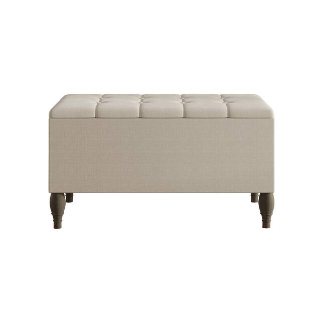 CraftPorch 2 Piece Bedroom Set in Transitional Linen Button Tufted Upholstered Bed