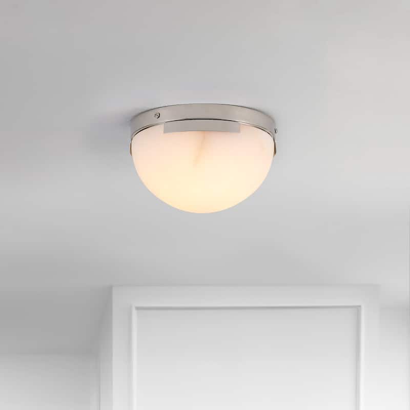 SAFAVIEH Couture Eddie Alabaster Flush Mount - 8"W x 8"D x 5"H