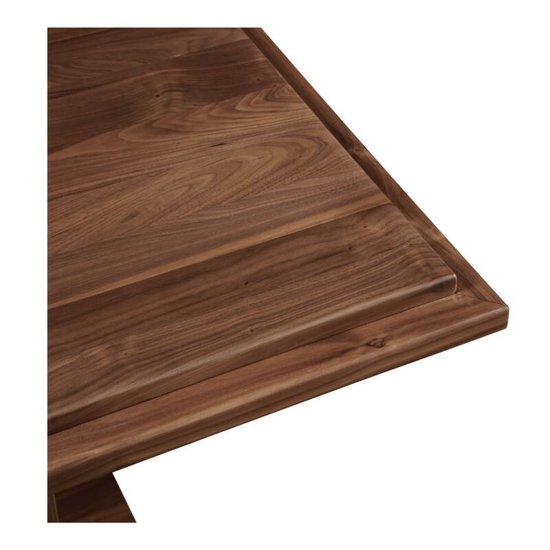 NADAAL STUDIOS Calyx Bar Table, Double Square Solid Walnut Top with Curved Edge, Square Base, Natural Walnut