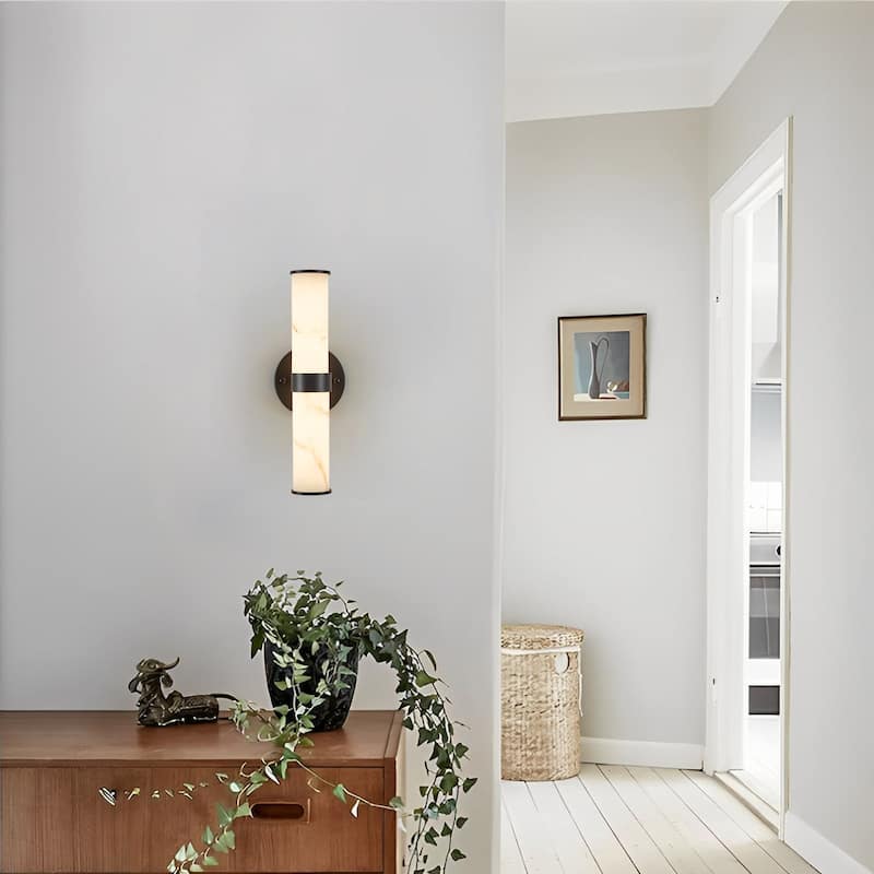 Modern Resin Imitation Marble Texture Wall Light with Iron Frame,Set of 2