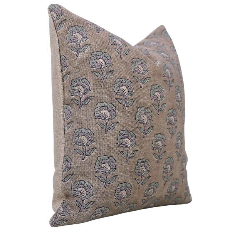 Linen Bohemian Block print pillow Cover Rohini