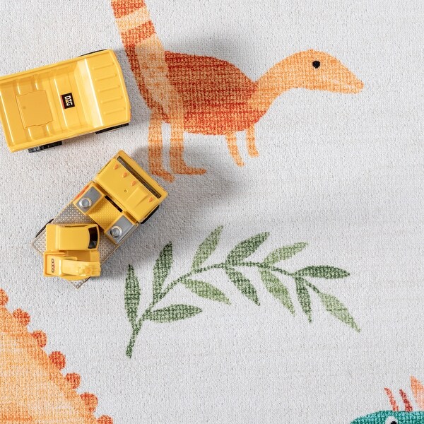 Nuloom Pavani Dinosaur SplashGuard Machine Washable Kids Area Rug